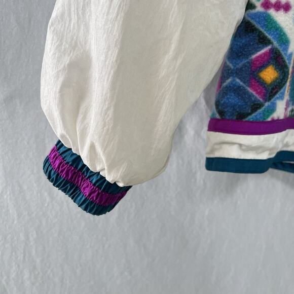 Vintage East West Snow Jacket Medium Aztec Southwestern 90s Full Zip Lined Puff - Picture 12 of 16
